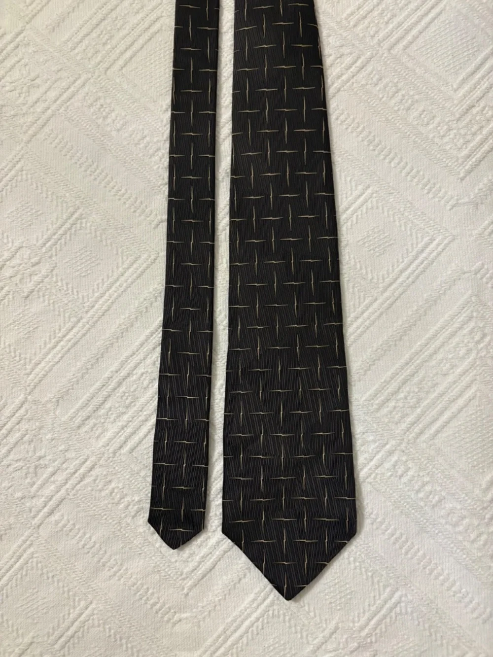 Vintage Format Geometric Silk Blend Tie - Made in Japan CA02769